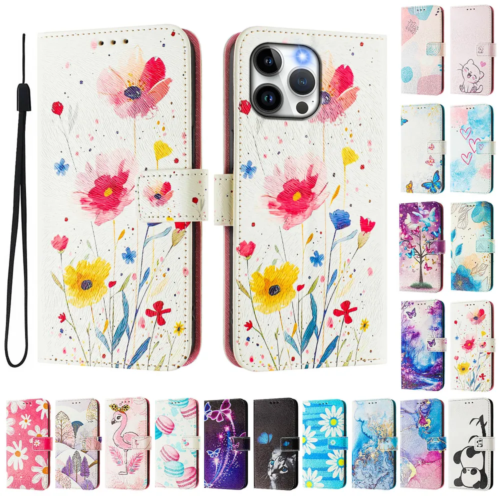 CH05 For iPhone 13 Pro Max Pattern Printing PU Leather Drop-proof Cover Magnetic Clasp Flip Stand Wallet Case