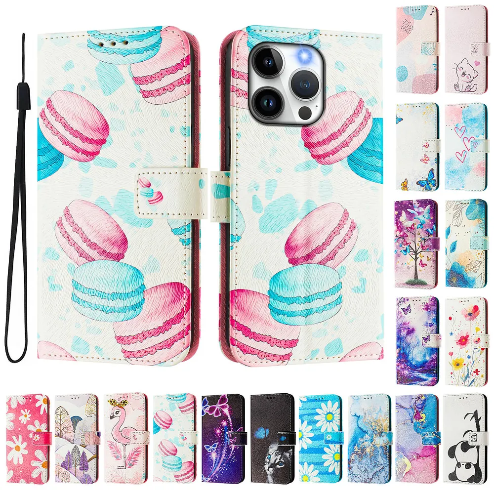 CH05 For iPhone 13 Pro Pattern Printing PU Leather Drop-proof Cover Magnetic Clasp Flip Stand Wallet Case