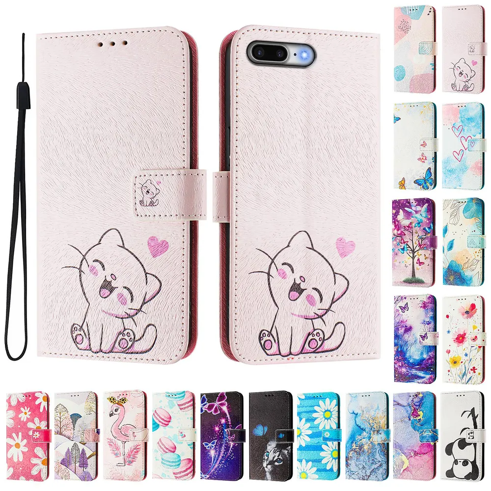 CH05 For iPhone 6s Plus / 7 Plus / 8 Plus Pattern Printing PU Leather Drop-proof Cover Magnetic Clasp Flip Stand Wallet Case