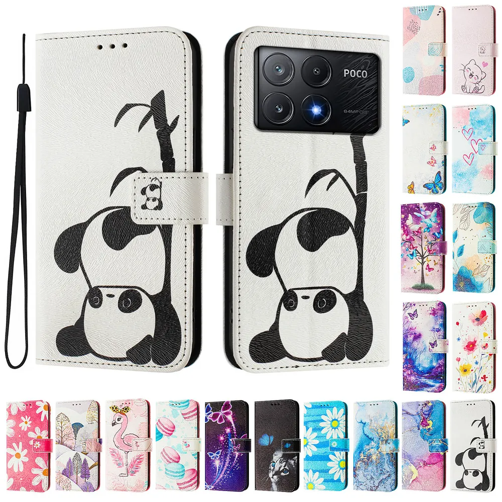 CH05 For Xiaomi Redmi K70E Pattern Printing PU Leather Drop-proof Cover Magnetic Clasp Flip Stand Wallet Case