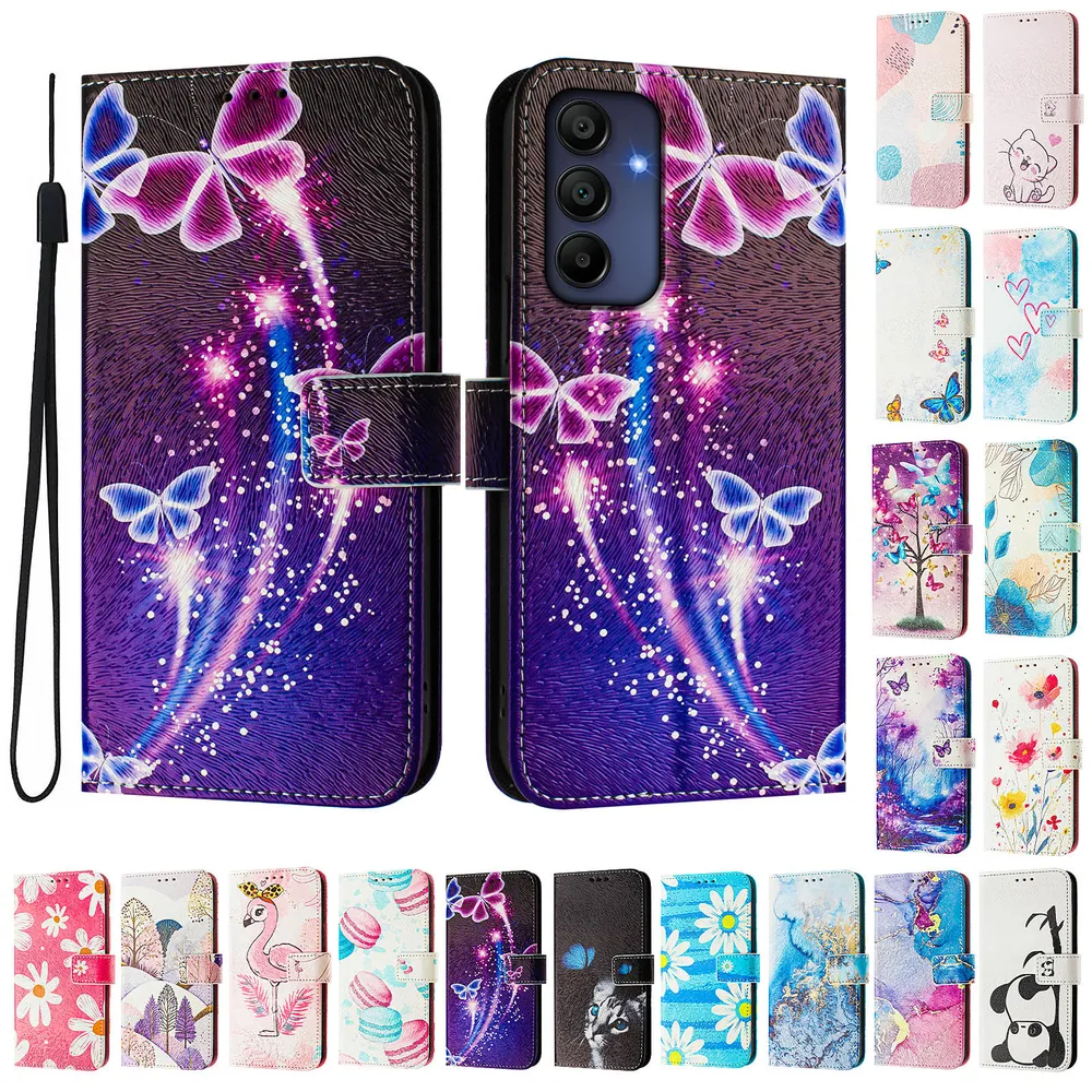 CH05 For Samusng Galaxy A16 Pattern Printing PU Leather Drop-proof Cover Magnetic Clasp Flip Stand Wallet Case