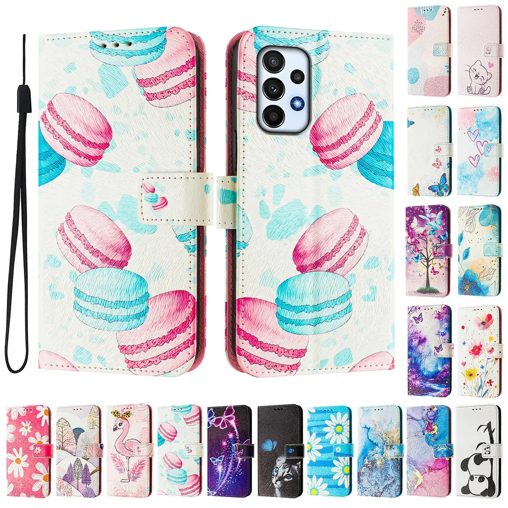 CH05 For Samusng Galaxy M13 4G Pattern Printing PU Leather Drop-proof Cover Magnetic Clasp Flip Stand Wallet Case