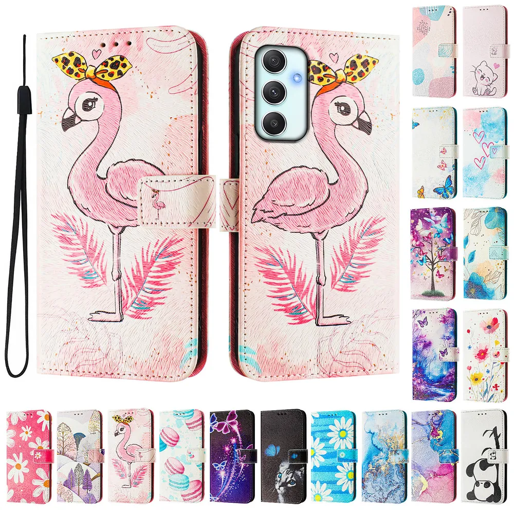 CH05 For Samusng Galaxy A34 5G Pattern Printing PU Leather Drop-proof Cover Magnetic Clasp Flip Stand Wallet Case