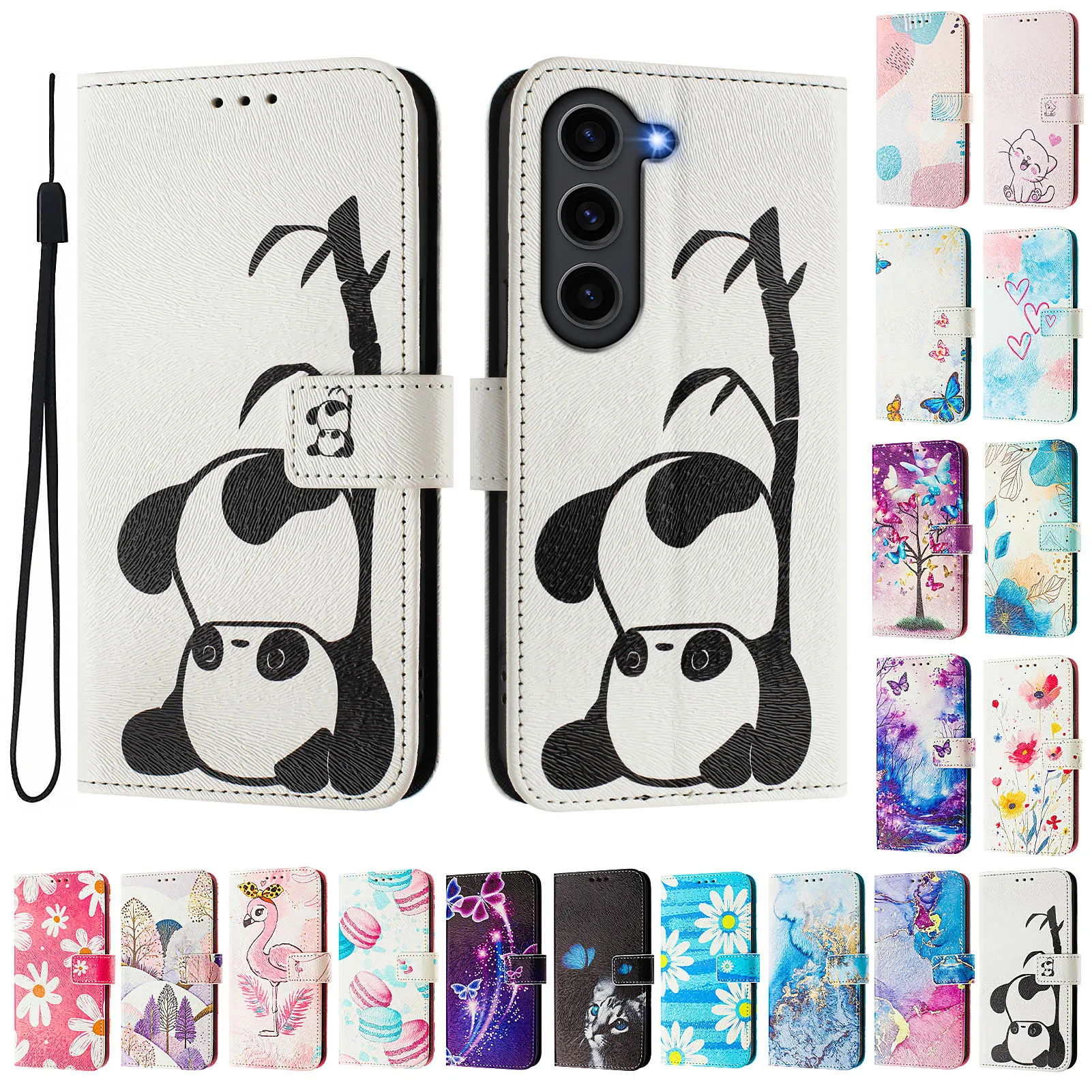 CH05 For Samusng Galaxy S23 Plus Pattern Printing PU Leather Drop-proof Cover Magnetic Clasp Flip Stand Wallet Case