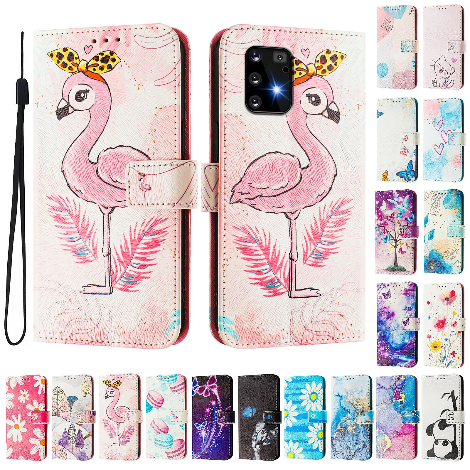CH05 For Samusng Galaxy A91 / M80S / S10 Lite Pattern Printing PU Leather Drop-proof Cover Magnetic Clasp Flip Stand Wallet Case