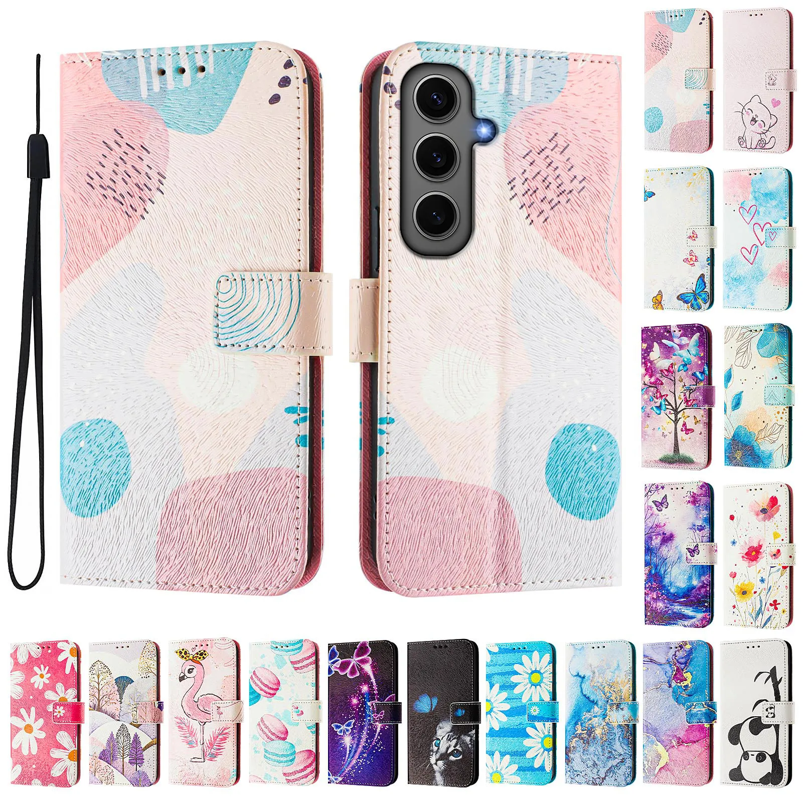 CH05 For Samusng Galaxy S24 Plus Pattern Printing PU Leather Drop-proof Cover Magnetic Clasp Flip Stand Wallet Case