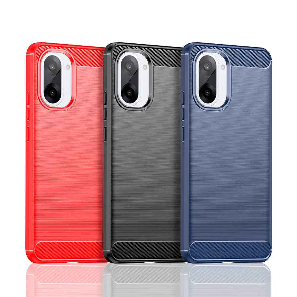 For Oneplus Nord CE 5 5G Carbon Fiber Drawing Series Scratch Resistant Shock Absorption Soft TPU Back Cover Case