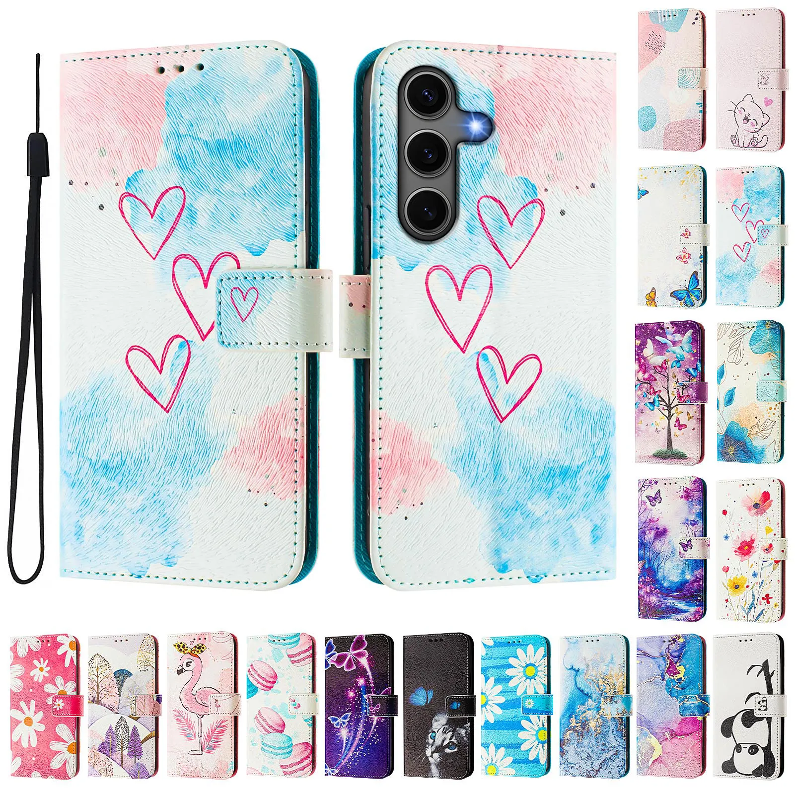 CH05 For Samusng Galaxy S25 Plus Pattern Printing PU Leather Drop-proof Cover Magnetic Clasp Flip Stand Wallet Case