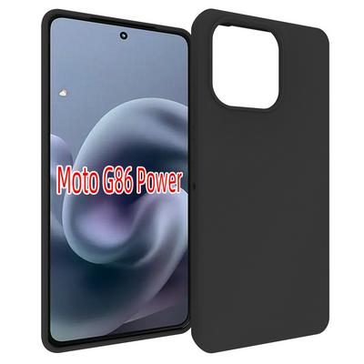 For Motorola G86 POWER Black Matte Shockproof Durable Soft TPU Back Cover Phone Case 
