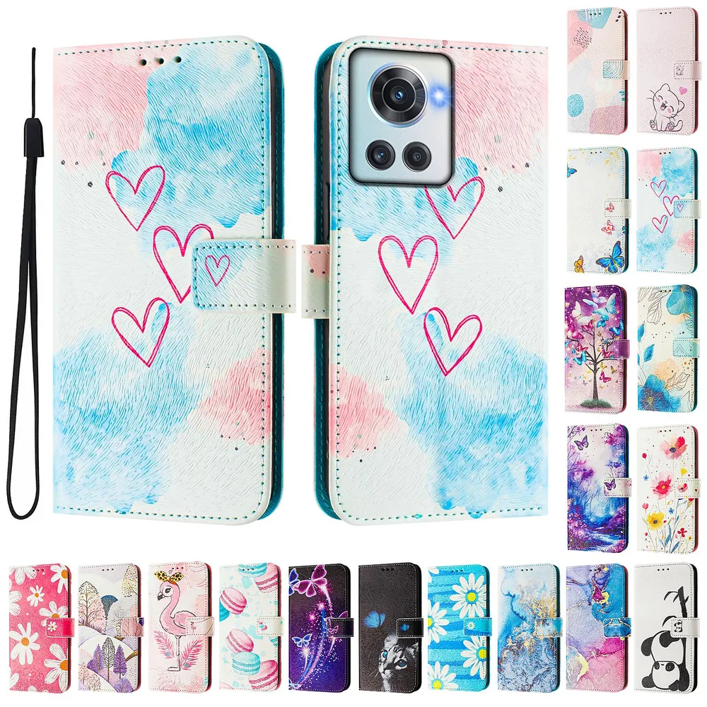 CH05 For Oneplus Ace Pattern Printing PU Leather Drop-proof Cover Magnetic Clasp Flip Stand Wallet Case