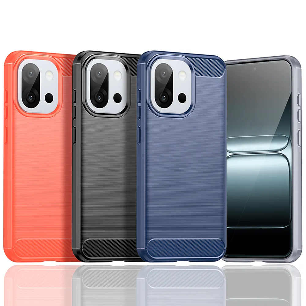 For Oneplus 13S Carbon Fiber Drawing Series Scratch Resistant Shock Absorption Soft TPU Back Cover Case