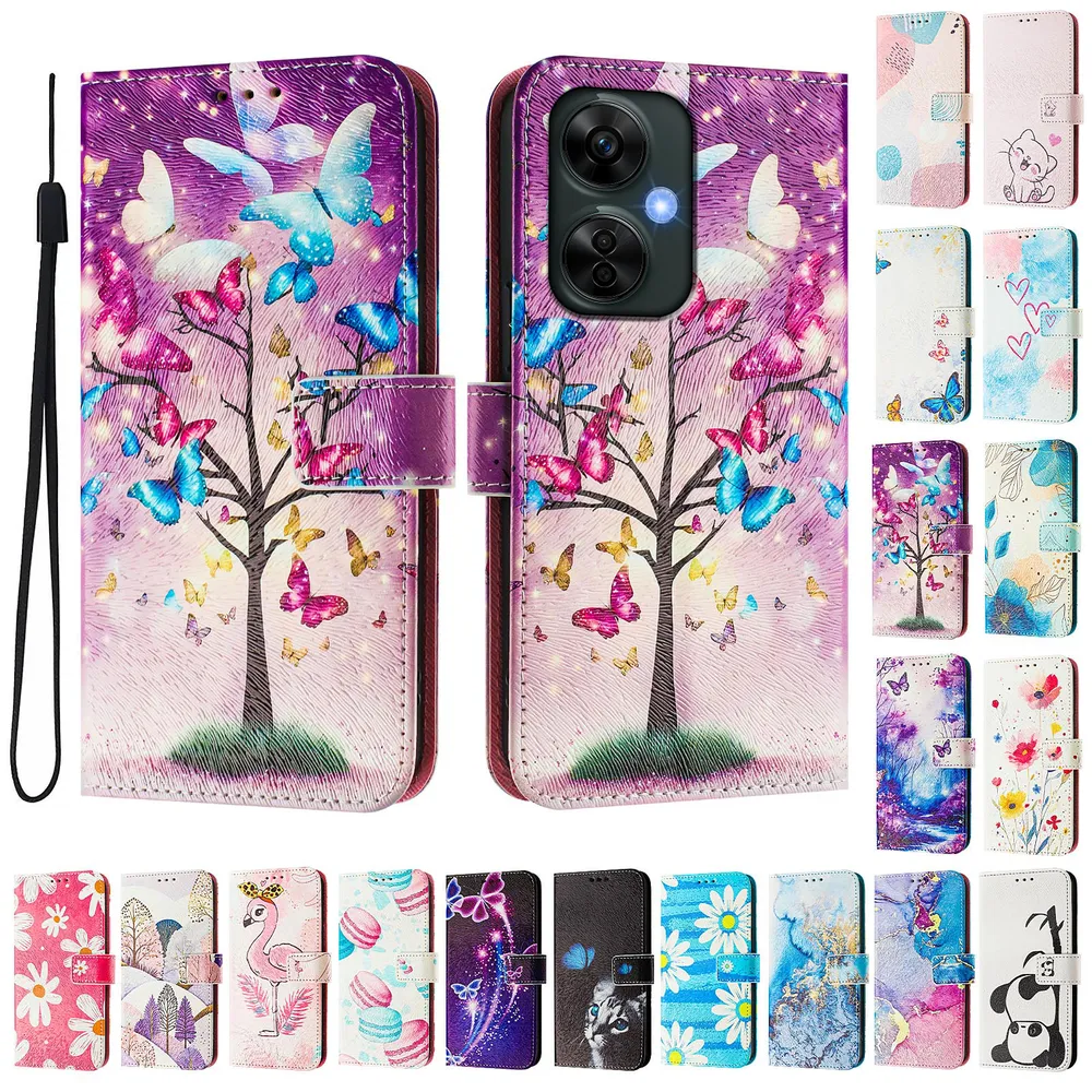 CH05 For Oneplus Nord CE 3 Lite Pattern Printing PU Leather Drop-proof Cover Magnetic Clasp Flip Stand Wallet Case