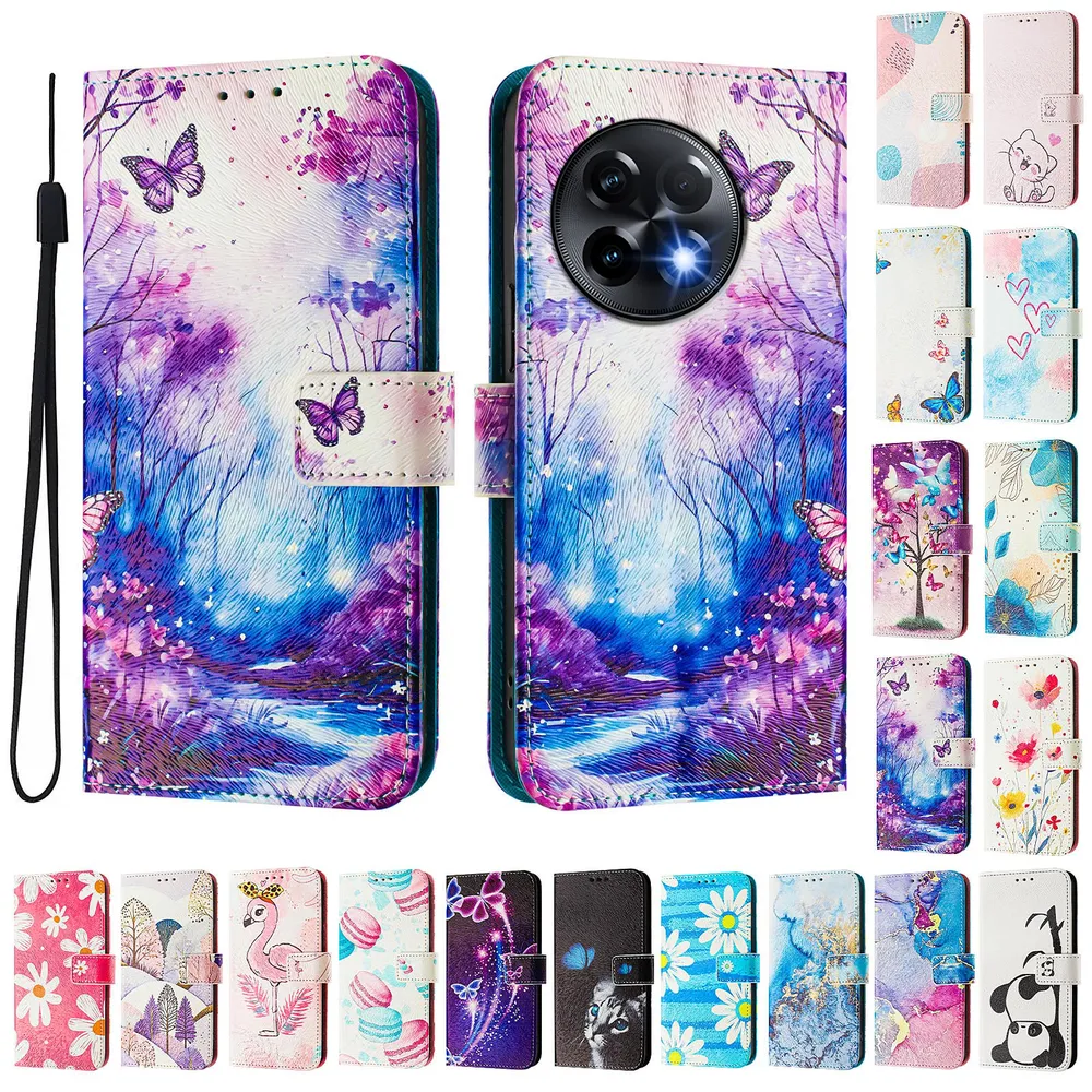 CH05 For Oneplus 11R 5G Pattern Printing PU Leather Drop-proof Cover Magnetic Clasp Flip Stand Wallet Case