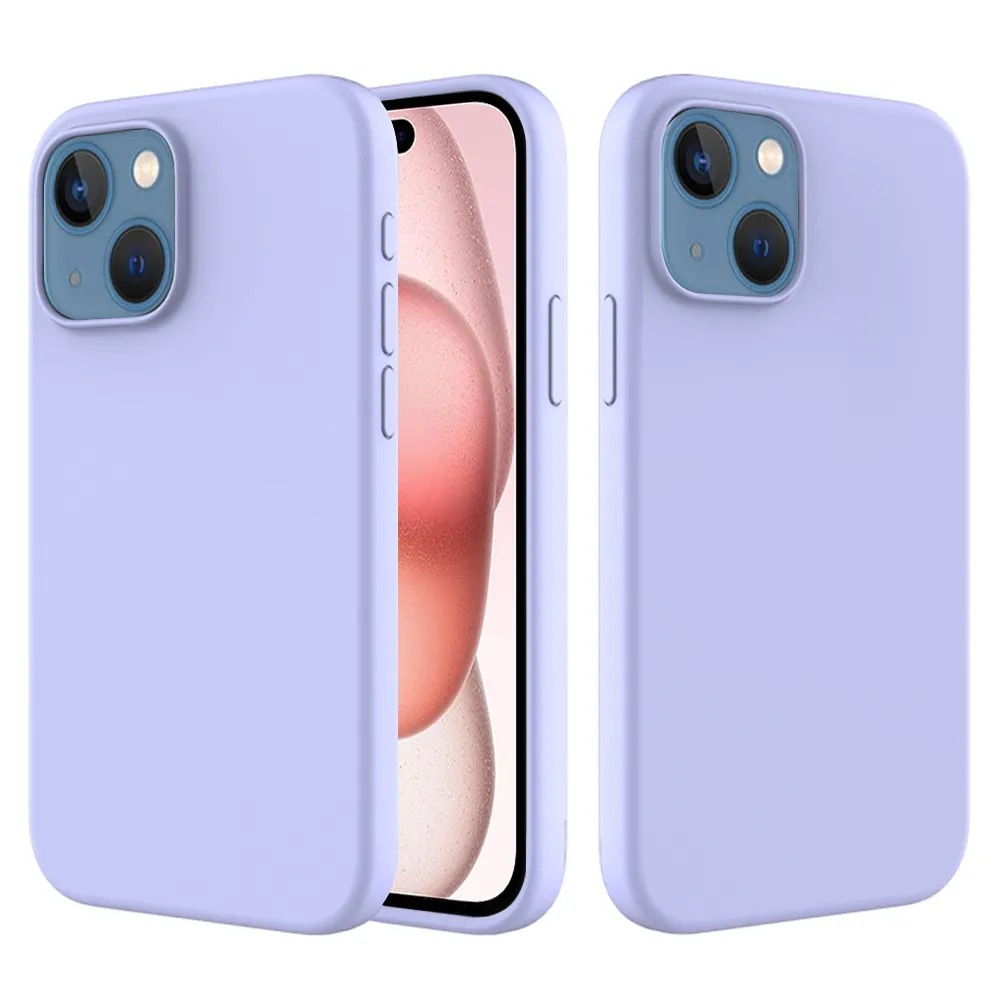 For iPhone 15 Case Drop Proof Liquid Silicone Soft Lining Back Phone Cover