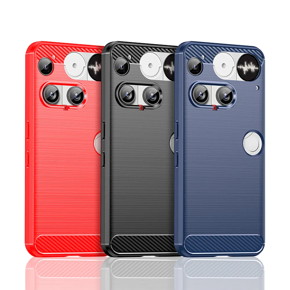 For Nothing Phone 3 Carbon Fiber Drawing Series Scratch Resistant Shock Absorption Soft TPU Back Cover Case