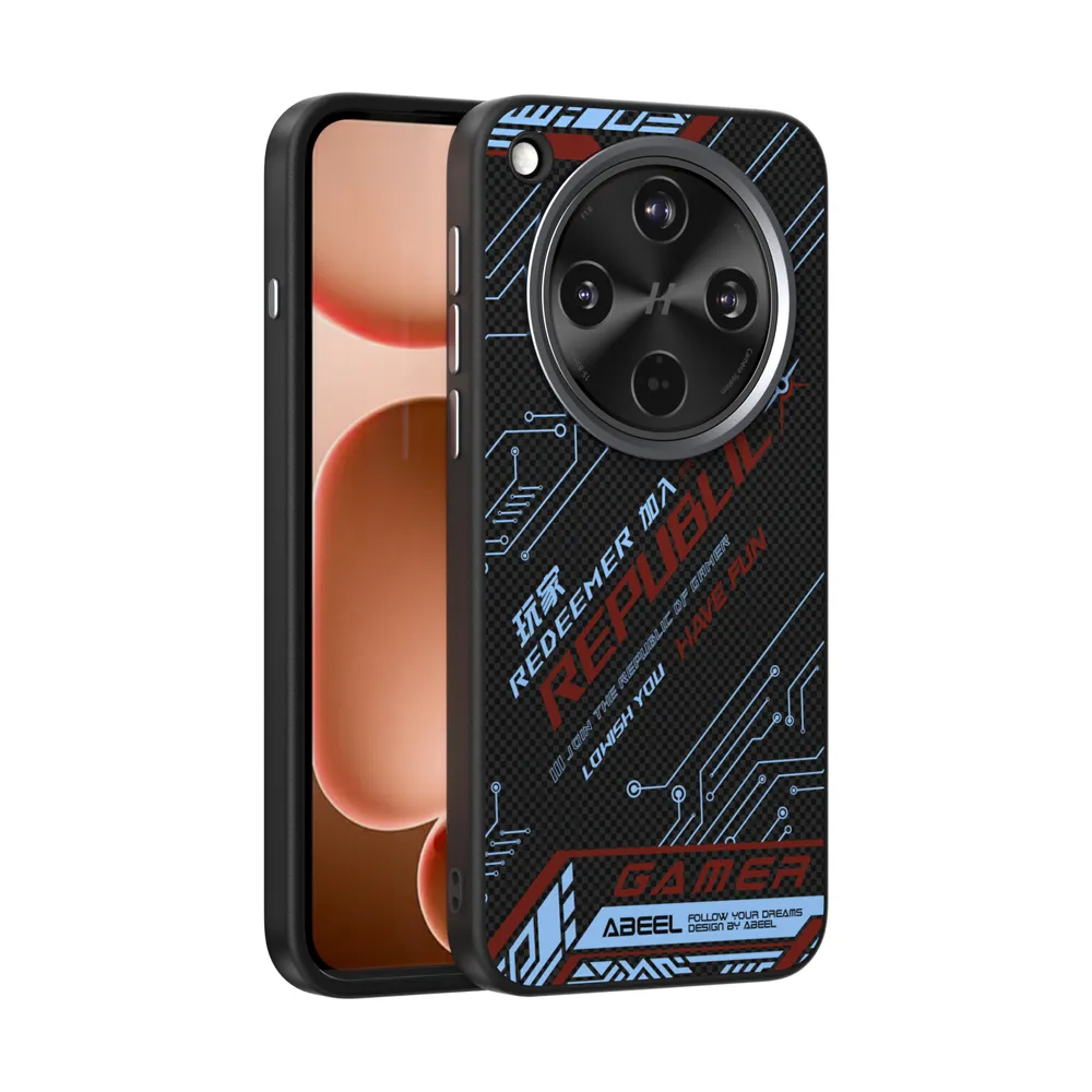 ABEEL For Oppo Find X8S Plus Case Compatible with MagSafe Printed PC TPU Aluminum Alloy Leather Phone Cover