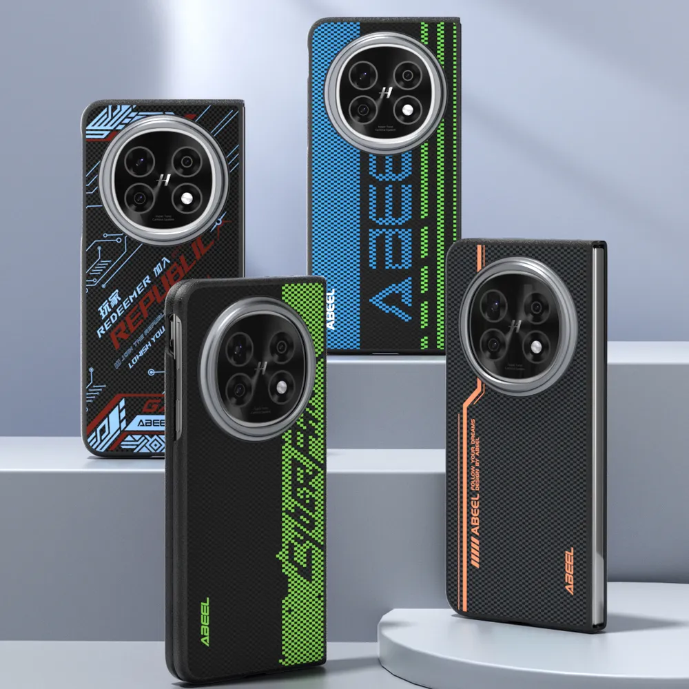 ABEEL For Oppo Find N5 Case Compatible with MagSafe Printed PC TPU Aluminum Alloy Leather Phone Cover