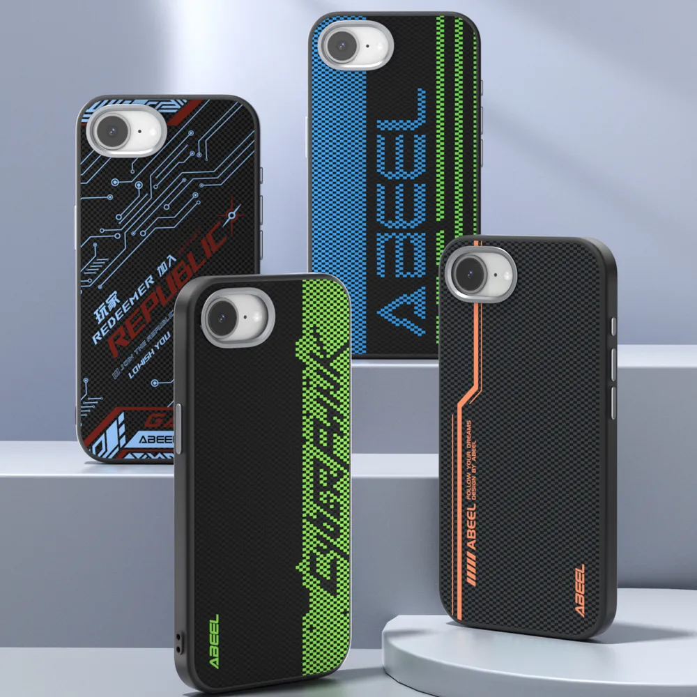 ABEEL For iPhone 16E Case Compatible with MagSafe Printed PC TPU Aluminum Alloy Leather Phone Cover