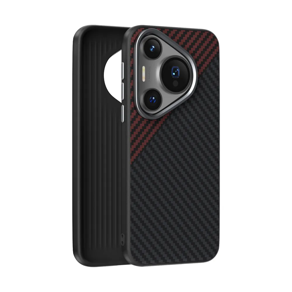 ABEEL For Huawei Pura 70 Pro Plus Case Compatible with MagSafe Carbon Fiber Texture Back Cover 