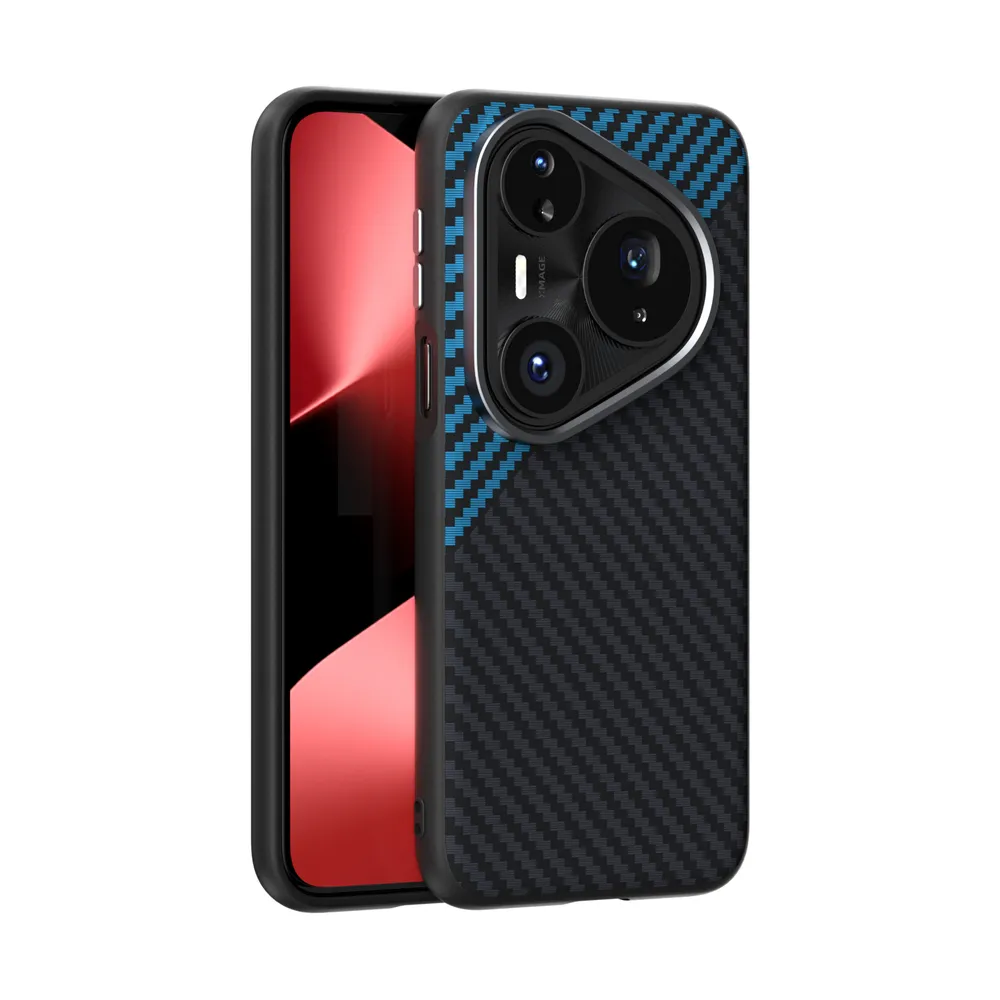 ABEEL For Huawei Pura 80 Pro Case Compatible with MagSafe Carbon Fiber Texture Back Cover 