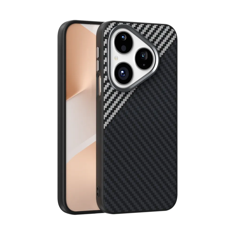 ABEEL For Huawei Pura 80 Case Compatible with MagSafe Carbon Fiber Texture Back Cover 