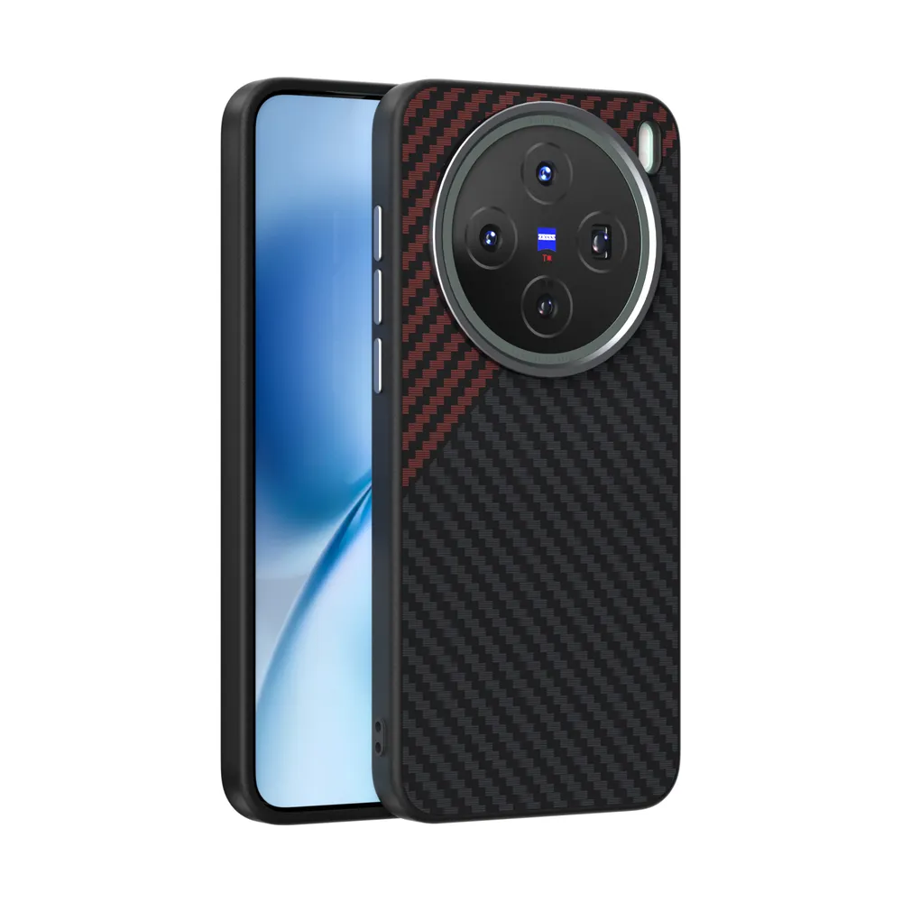 ABEEL For Vivo X200S Case Compatible with MagSafe Carbon Fiber Texture Back Cover 