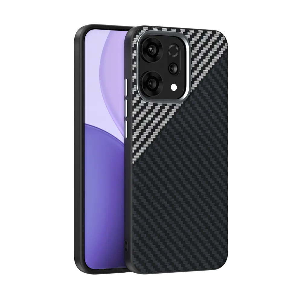 ABEEL For Oppo Reno 14 Case Compatible with MagSafe Carbon Fiber Texture Back Cover 