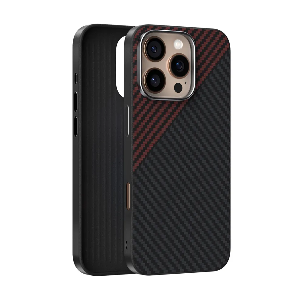 ABEEL For iPhone 16 Pro Max Case Compatible with MagSafe Carbon Fiber Texture Back Cover 