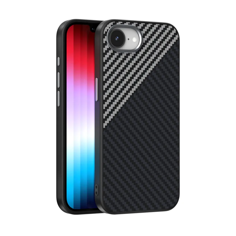 ABEEL For iPhone 16E Case Compatible with MagSafe Carbon Fiber Texture Back Cover 