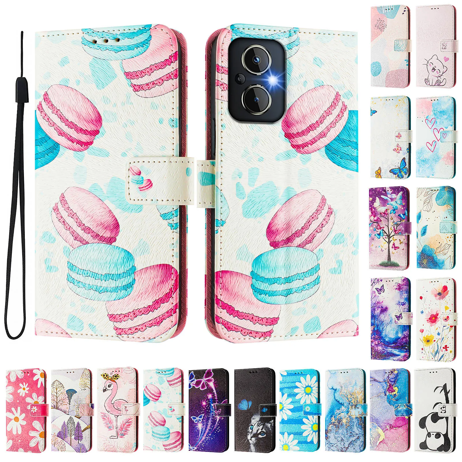 CH05 For Oneplus Nord N20 5G / F21 Pro 5G Pattern Printing PU Leather Drop-proof Cover Magnetic Clasp Flip Stand Wallet Case