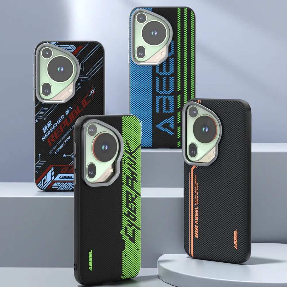 ABEEL For Huawei Pura 70 Ultra Case Compatible with MagSafe Printed PC TPU Aluminum Alloy Leather Phone Cover