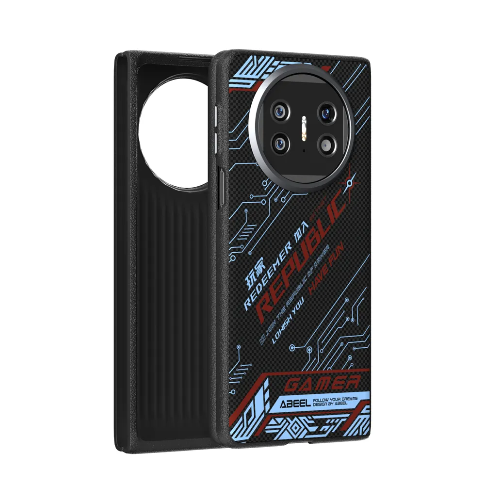 ABEEL For Huawei Mate X5 Case Compatible with MagSafe Printed PC TPU Aluminum Alloy Leather Phone Cover