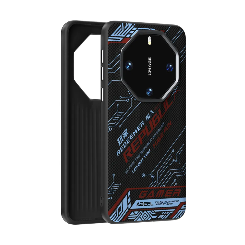 ABEEL For Huawei Mate 60 RS Case Compatible with MagSafe Printed PC TPU Aluminum Alloy Leather Phone Cover