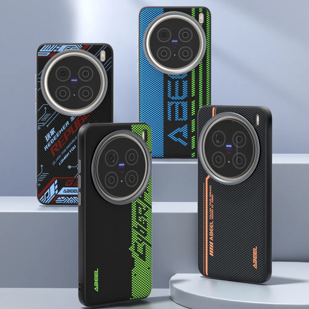 ABEEL For Vivo X200 Pro Case Compatible with MagSafe Printed PC TPU Aluminum Alloy Leather Phone Cover