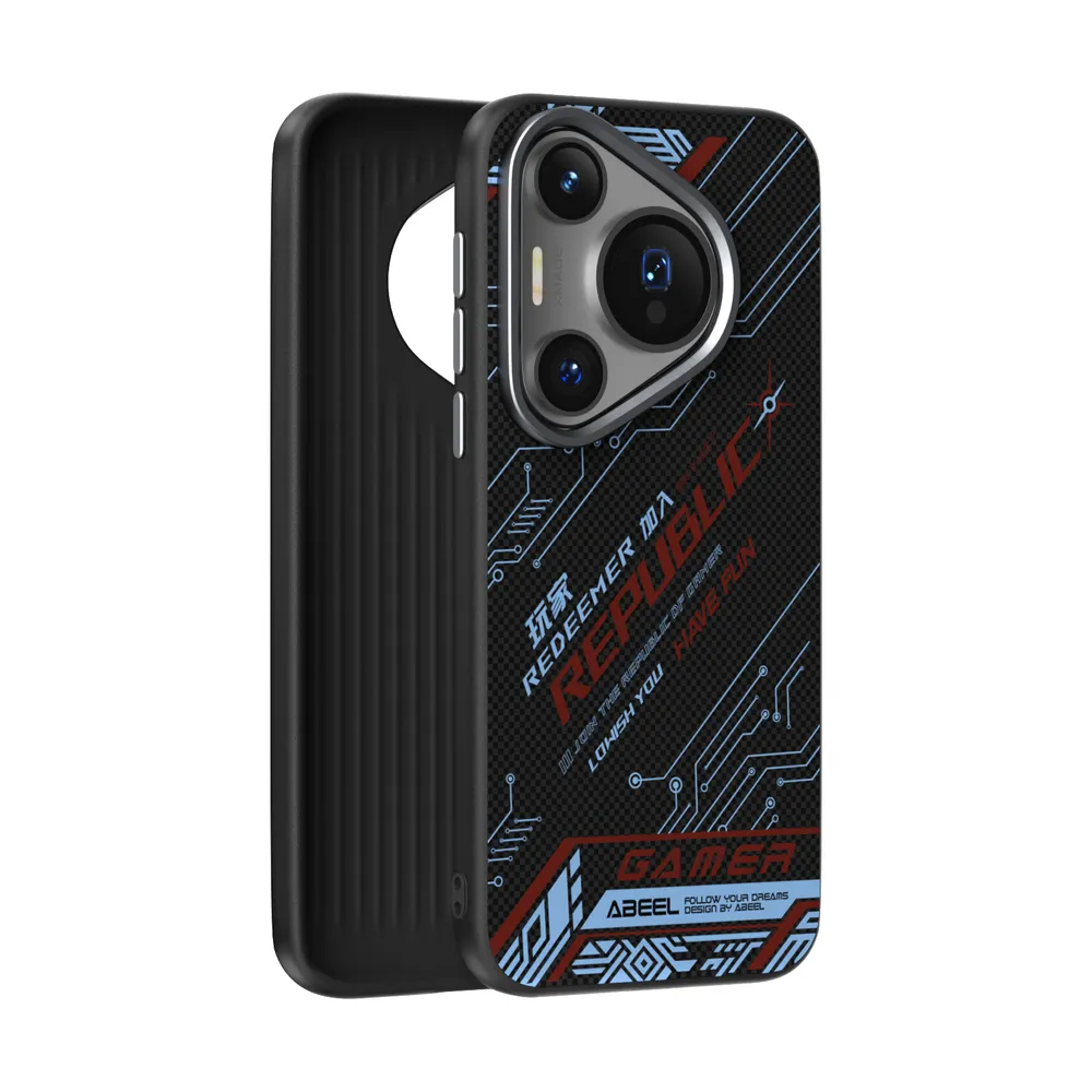 ABEEL For Huawei Pura 70 Pro Plus Case Compatible with MagSafe Printed PC TPU Aluminum Alloy Leather Phone Cover