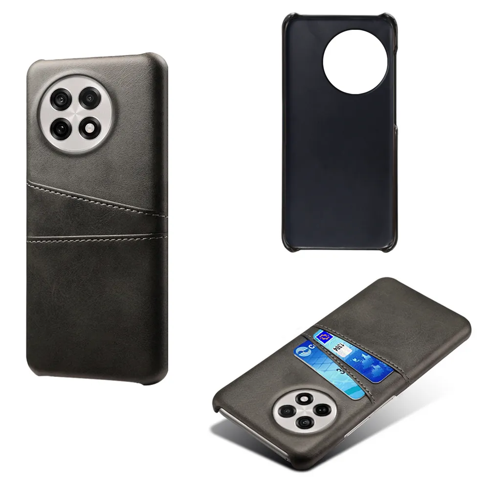 For Oneplus 13R Extra Thinness Premium Cowhide Leather Vintage Shockproof Hard PC Back Cover Case