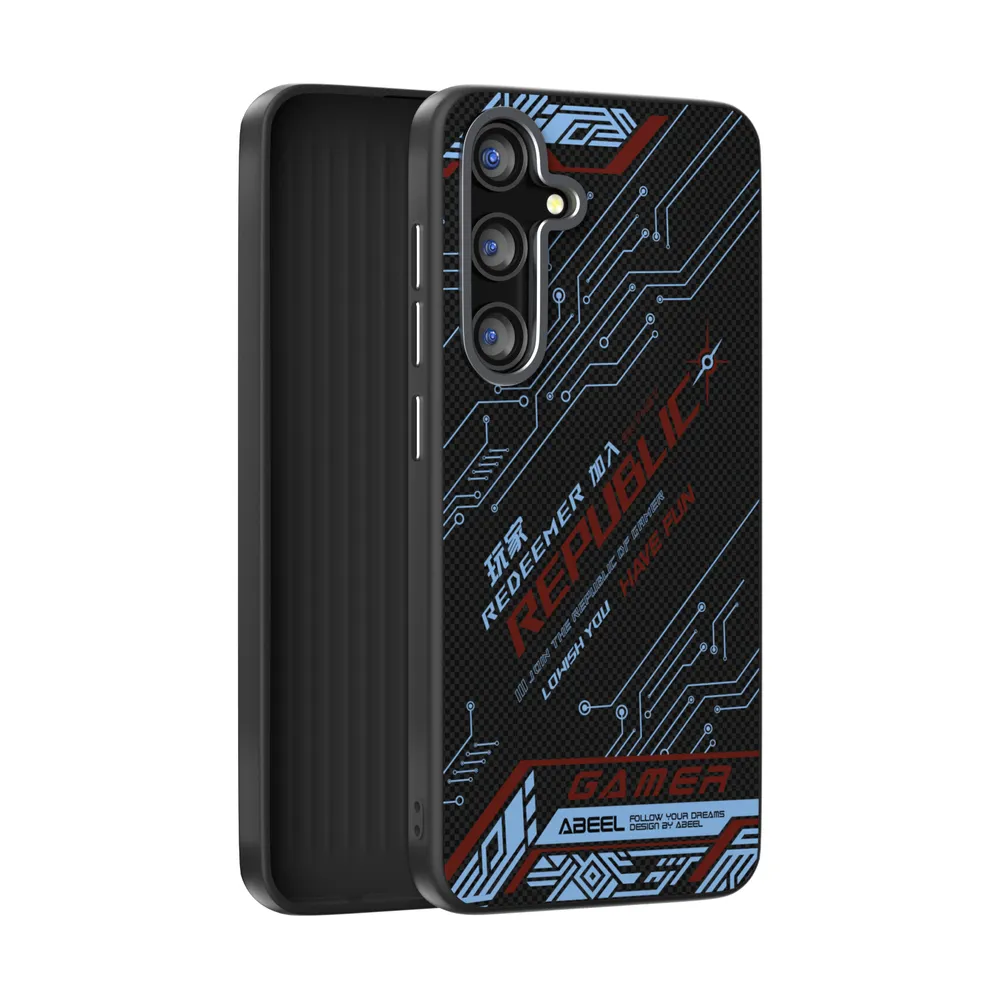 ABEEL For Samsung Galaxy S25 Plus Case Compatible with MagSafe Printed PC TPU Aluminum Alloy Leather Phone Cover