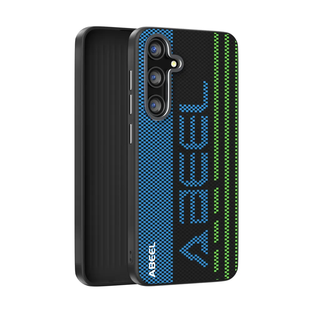 ABEEL For Samsung Galaxy S24 Case Compatible with MagSafe Printed PC TPU Aluminum Alloy Leather Phone Cover