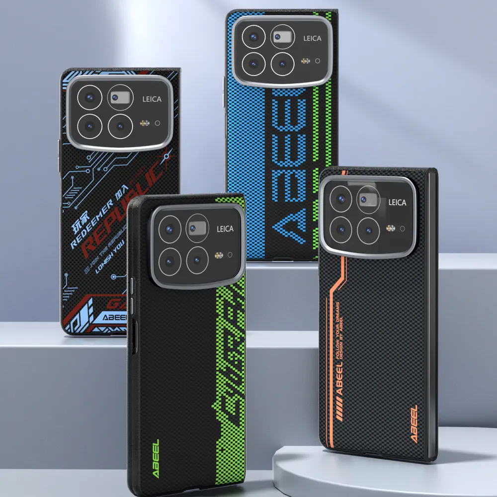 ABEEL For Xiaomi Mix Fold 4 Case Compatible with MagSafe Printed PC TPU Aluminum Alloy Leather Phone Cover