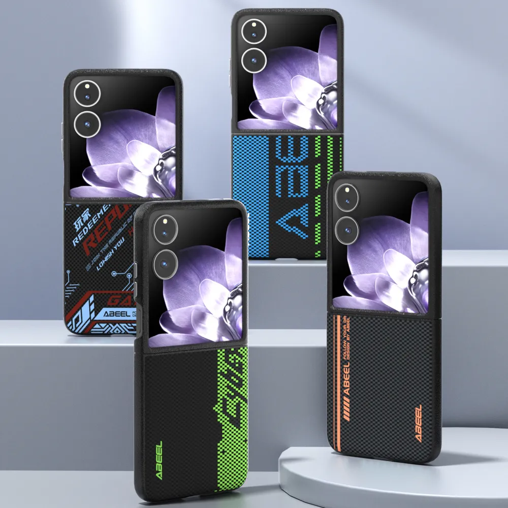 ABEEL For Xiaomi Mix Flip Case Compatible with MagSafe Printed PC TPU Aluminum Alloy Leather Phone Cover