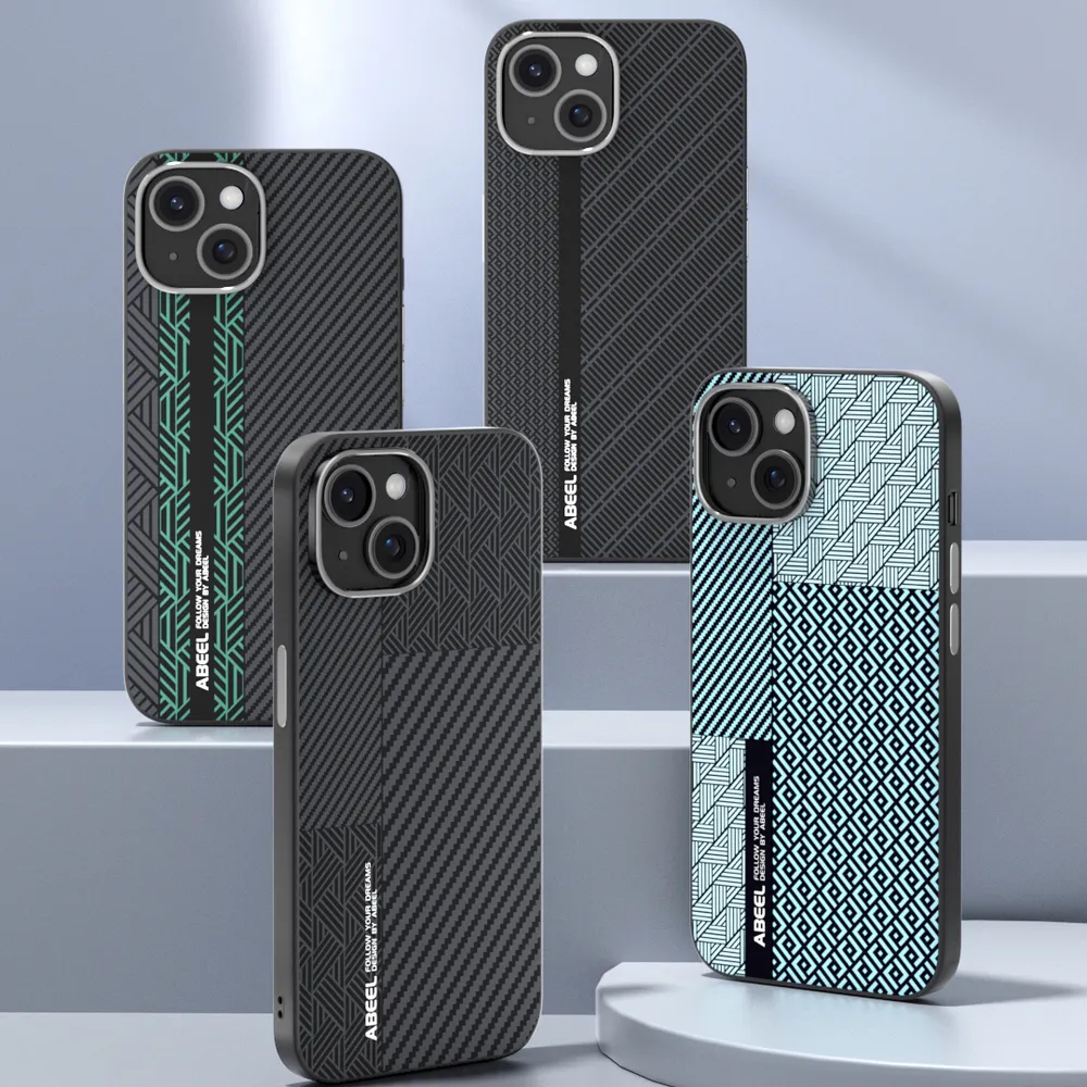 ABEEL Leading Series For iPhone 13 Case Compatible with MagSafe Printed PC TPU Aluminum Alloy Leather Phone Cover