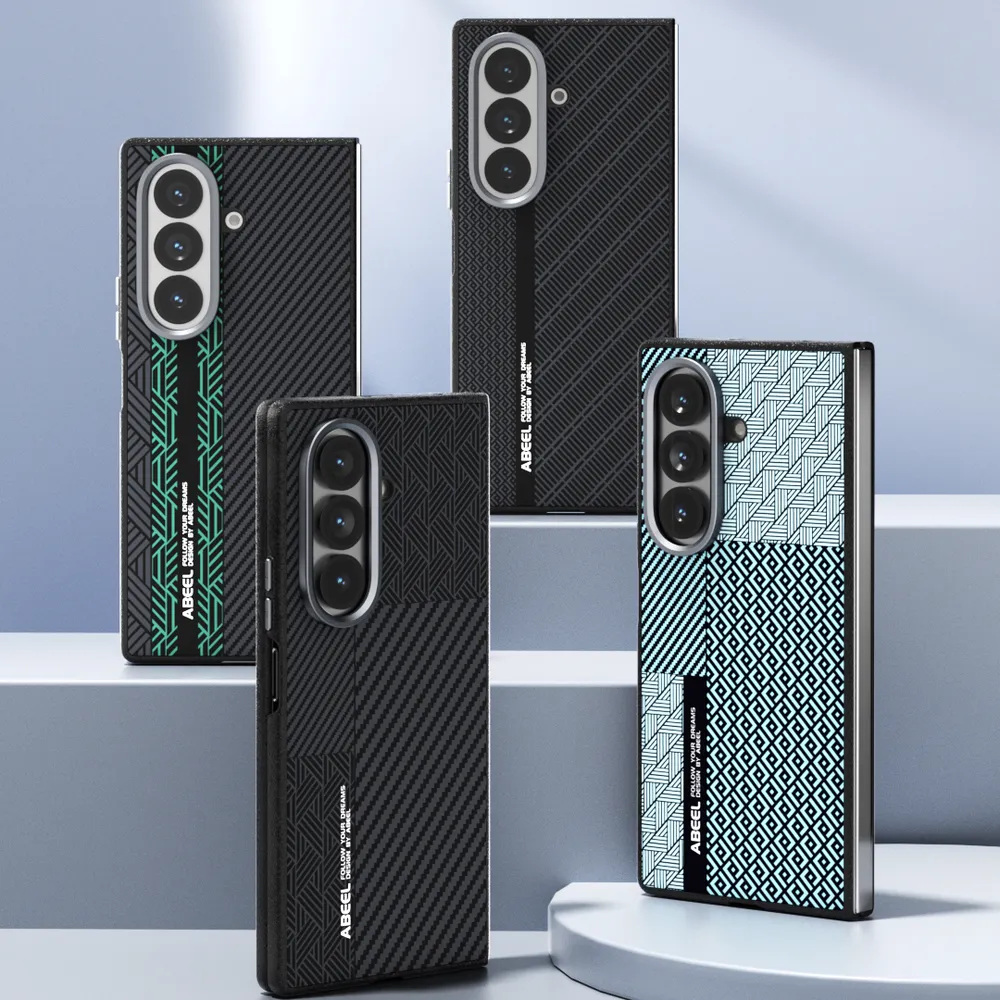 ABEEL Leading Series For Samsung Galaxy Z Fold 7 Case Compatible with MagSafe Printed PC TPU Aluminum Alloy Leather Phone Cover