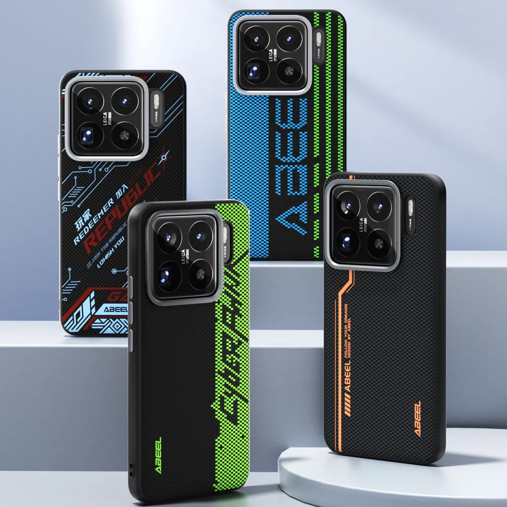 ABEEL For Xiaomi 15S Pro Case Compatible with MagSafe Printed PC TPU Aluminum Alloy Leather Phone Cover