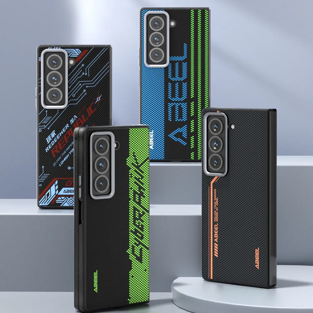 ABEEL For Samsung Galaxy W25 Case Compatible with MagSafe Printed PC TPU Aluminum Alloy Leather Phone Cover