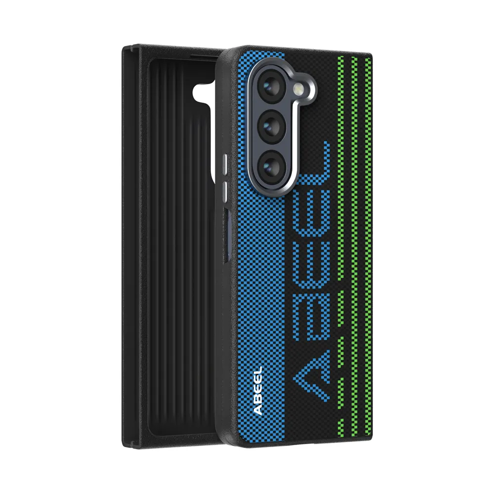 ABEEL For Samsung Galaxy Z Fold 5 Case Compatible with MagSafe Printed PC TPU Aluminum Alloy Leather Phone Cover