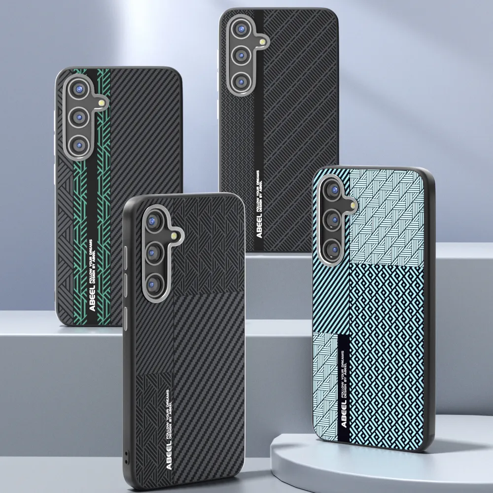 ABEEL Leading Series For Samsung Galaxy S25 Plus Case Compatible with MagSafe Printed PC TPU Aluminum Alloy Leather Phone Cover