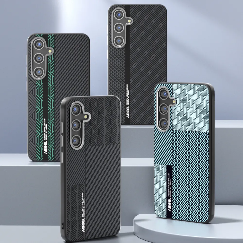 ABEEL Leading Series For Samsung Galaxy S24 Plus Case Compatible with MagSafe Printed PC TPU Aluminum Alloy Leather Phone Cover