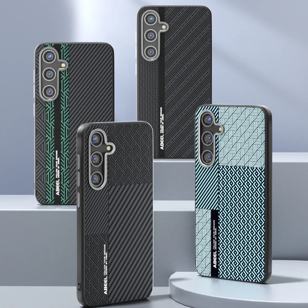 ABEEL Leading Series For Samsung Galaxy S24 FE Case Compatible with MagSafe Printed PC TPU Aluminum Alloy Leather Phone Cover