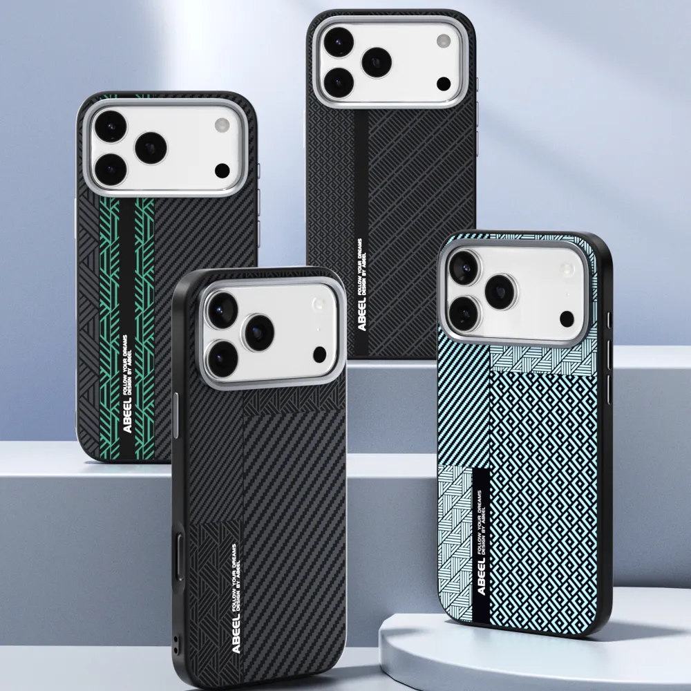 ABEEL Leading Series For iPhone 17 Pro Max Case Compatible with MagSafe Printed PC TPU Aluminum Alloy Leather Phone Cover