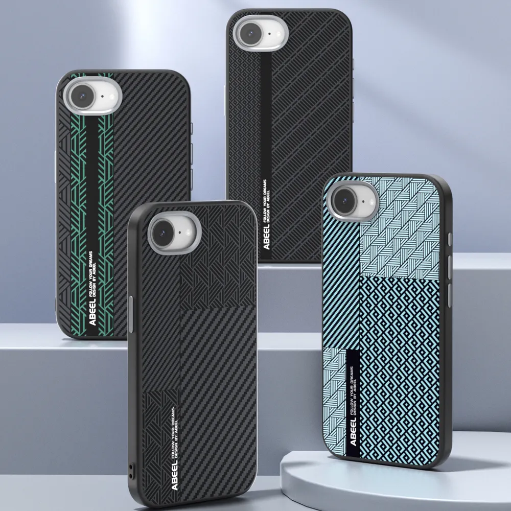 ABEEL Leading Series For iPhone 16E Case Compatible with MagSafe Printed PC TPU Aluminum Alloy Leather Phone Cover